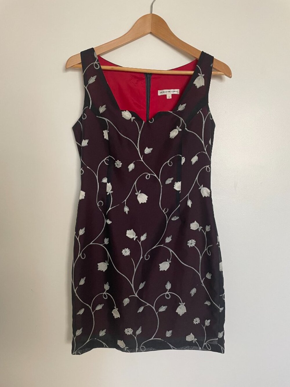 Jacqueline Conoir Mini Sweetheart Neckline Floral Dress 90s Whimsigoth Grad